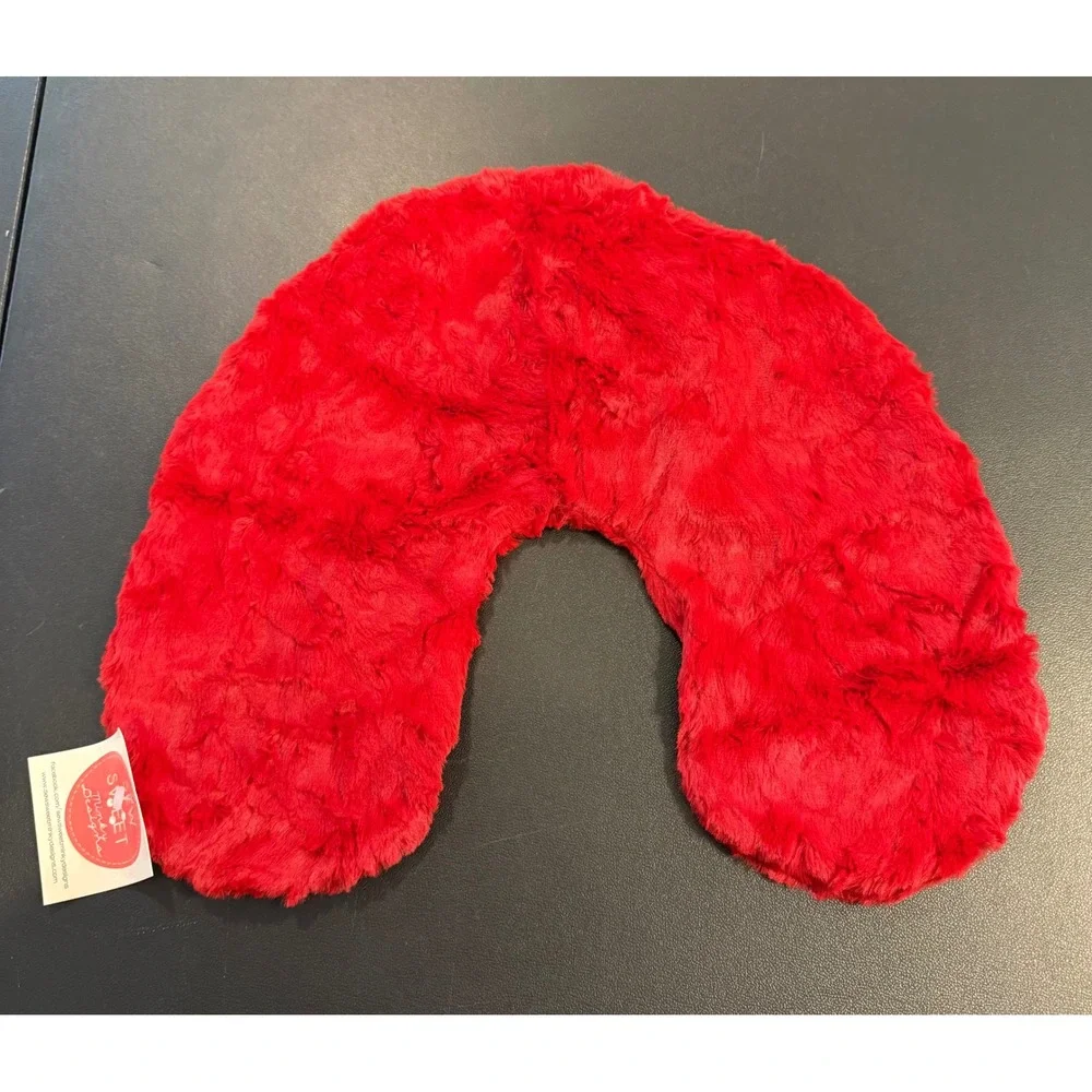 Sew Sweet Minky Designs Travel Neck Pillow Cover Red Plush Soft Luxury Cozy NEW